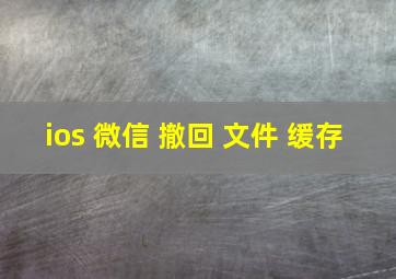 ios 微信 撤回 文件 缓存